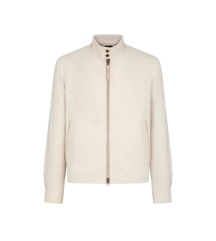 WOOL CASHMERE SILK REPS HARRINGTON IVORY online